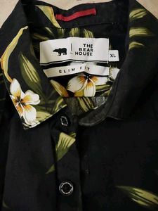 Tropical Floral Black Shirt👔
