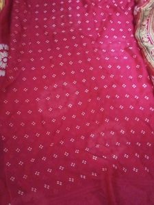 Red Tie-Dye Dress Material