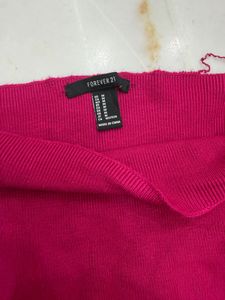 Forever 21 Fuchsia Crop Top with Long Sleeves
