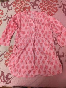 Pretty Pink Kurta with Unique Print