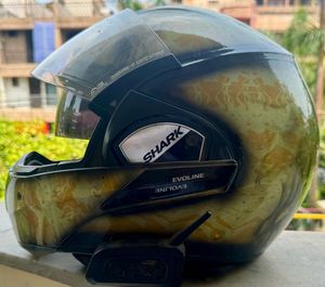 Shiva theme shark evoline motorcycle helmet