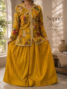 Vibrant Yellow Ethnic Lehenga Set