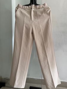 Classic Beige Wide-Leg Trousers