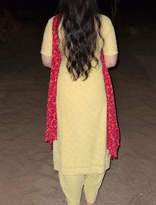 Yellow Chikankari Kurta Set