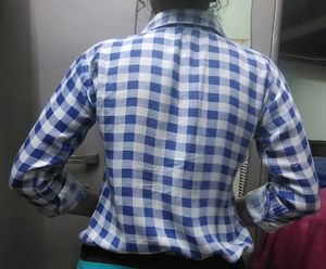 Blue Square Checked Shirt