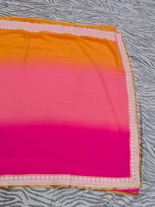 beautiful three colours saree