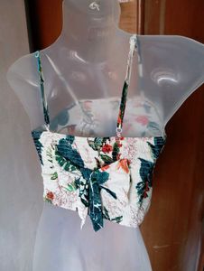 Tropical Print Crop Top &amp; Skirt Set