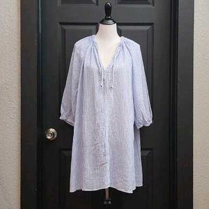 Striped V-Neck Tunic Dress