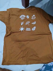 Mustard Brown Graphic T-Shirt