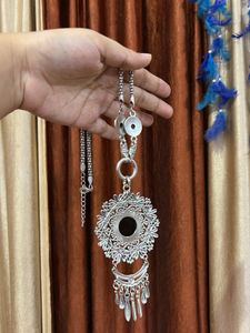 Boho Silver Pendant Necklace