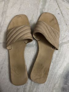 Stylish Beige Slide Sandals