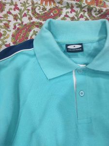 Aqua Blue Polo Men T-Shirt