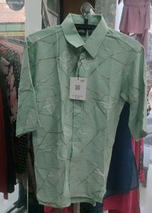 Mint Green Patterned Shirt