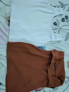 2 Stylish Tops - White & Brown