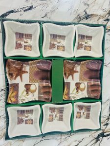 Coastal Style 6 Bowl And 2 Plate Set- New