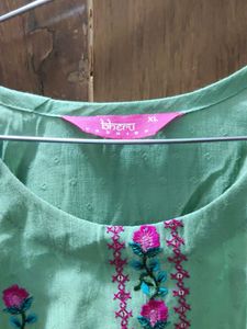 Mint Green Embroidered Kurti