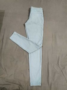 Women's Light Blue Slim Fit Pants | Casual &amp; Offic