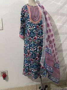 brand new Elegant Printed frock Set with Dupatta