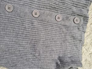 Ribbed Button-Up Collared Cardigan