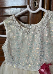 Girls' white Sequin Party Dress