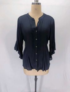 Elegant Black Ruffle Sleeve Top