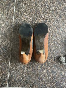 Brown Floral Ballerinas