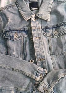 Light Wash Distressed Denim Jacket