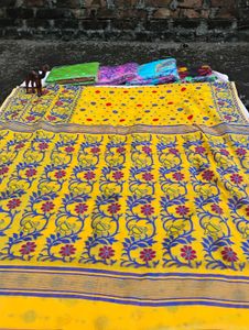 Vibrant Yellow Handloom Saree