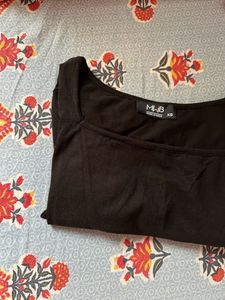 MWB Xs Size Black Square Neck Top