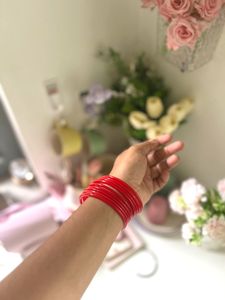 Set of Red Glass Bangles