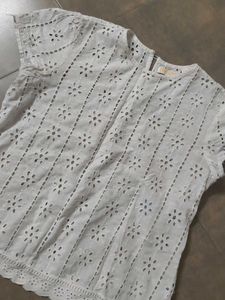 White Broderie Anglaise Top