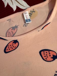 Cute Strawberry Print Pajama Set