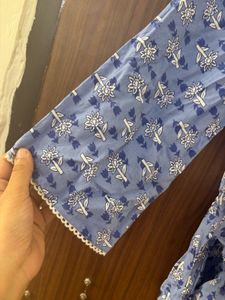 Blue Printed Corset Kurti