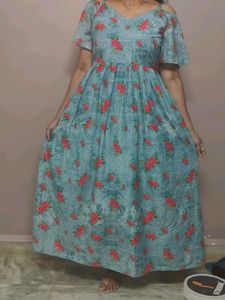 Beautiful Long Frock Off Shoulder Pattern