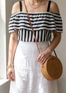 Chic Striped Off-Shoulder Top