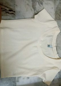 Newme asia Cream Ribbed Knit Top
