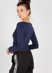 ✨Flash Sale-✨Navy Blue Long Sleeve Cropped Top