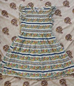 Boho Floral Print Smocked Dress