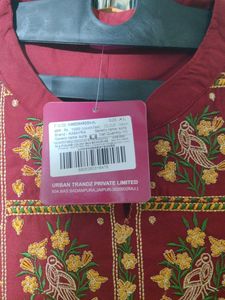 Embroidered Maroon Kurti