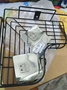 Corner Shelf with Adhesive Hooks 2 piece