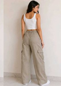 Trendy Cargo Pants - Beige