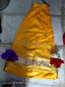rajputi poshak Vibrant Yellow Silk