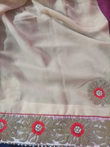 Elegant Embroidered Silk Saree