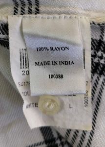 🖤 Classic Black &amp; White Plaid Rayon Shirt
