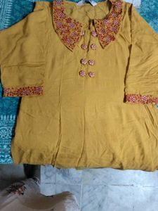 Vintage Mustard Embroidered Tunic
