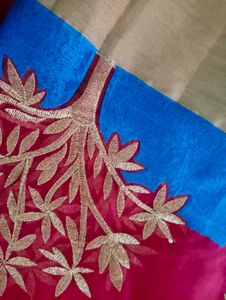 Maroon  organza saree