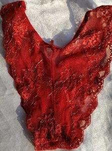 Sheer Lace Red Briefs