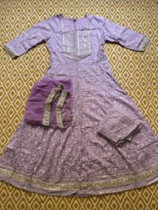 Lavender Anarkali Kurta Set