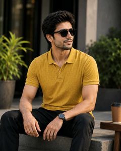 Men's Mustard Polo T-Shirt 👕