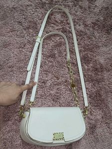 double sling Stylish Bag with gold accent chain